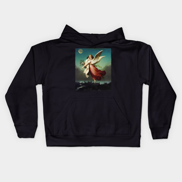 Guardian Angel by Wilhelm von Kaulbach Kids Hoodie by Beltschazar